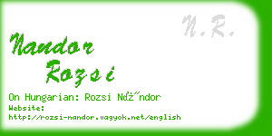nandor rozsi business card